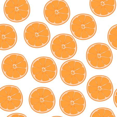 Hand-drawn vector illustration - Seamless pattern with orange. Healthy foodのイラスト素材