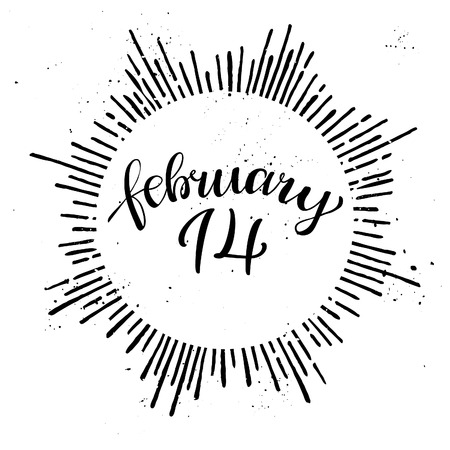 14 february. Hand lettering vintage quote. Modern Calligraphy. Perfect for invitations, greeting cards, quotes, blogs, posters and more. Vectorのイラスト素材