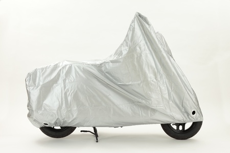 Bike cover silver with white background Side viewの写真素材