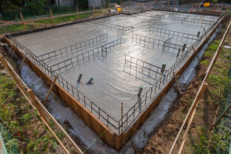 New Home Under Construction Foundation