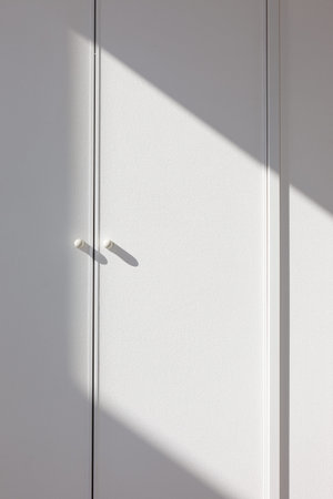 white door on white background