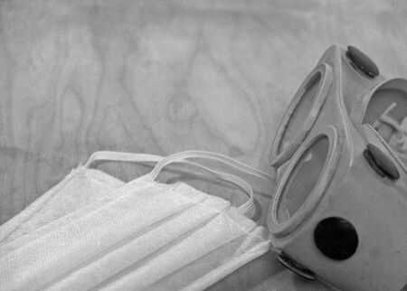 Vintage protective mask and gogglesの写真素材