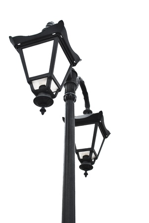 Isolated street lamp, on white background.の写真素材