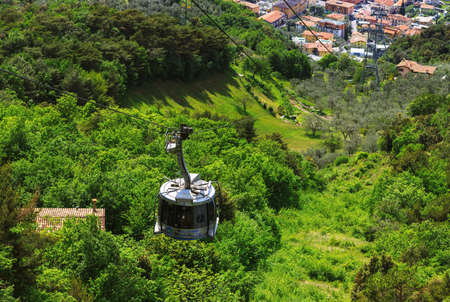 Malcesine, Italy, May 23 2021: View of a rotating cabin of Malcesine cableway. Monte Baldo cablewayのeditorial素材