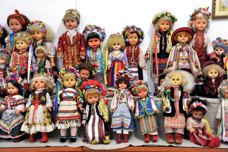 Ukraine folk costumes, doll, collection of dollsの写真素材