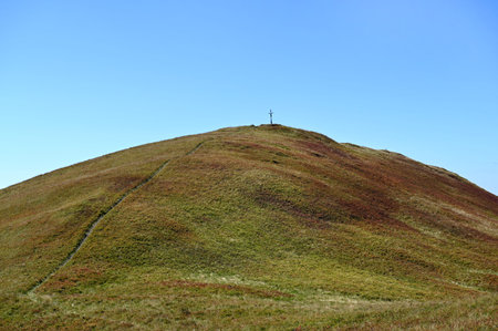 Typical for Carpathian cross on top of a mountain.