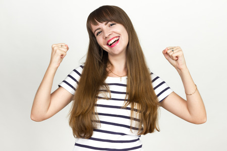 Joyful. Very happy womanの写真素材