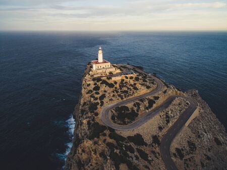 Lighthouse of Cap de Formentor Mallorca Spain around Sunsetの写真素材