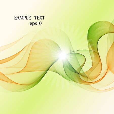 Bright green smooth waves vector design backgroundのイラスト素材