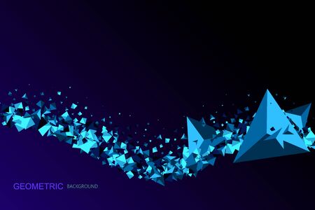 Abstract background made up of blue triangular shapesのイラスト素材