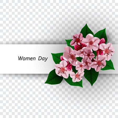 Sakura flowers Spring background frame place for text vector illustrationのイラスト素材
