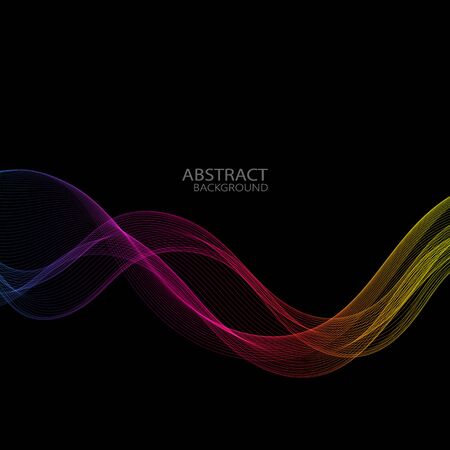 Vector Abstract shine waves in black background. Template brochure design eps10のイラスト素材