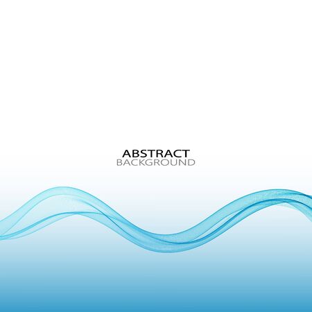 Wavy lines blue wave vector. Abstract backgroundのイラスト素材