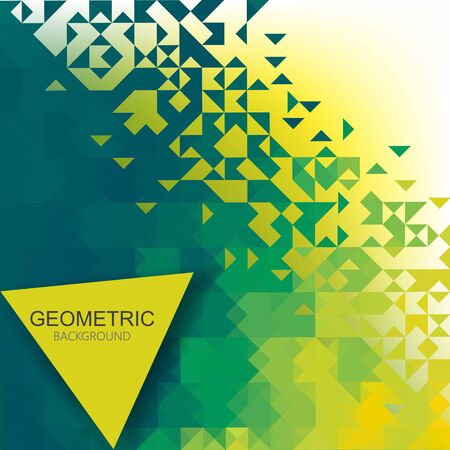 green abstract trendy background with triangles - vector illustrationのイラスト素材