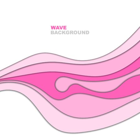 paper cut background. Abstract realistic papercut decoration textured with wavy layers. 3d topography relief. Carving art. Vector illustration. Cover layout template. Material design conceptのイラスト素材