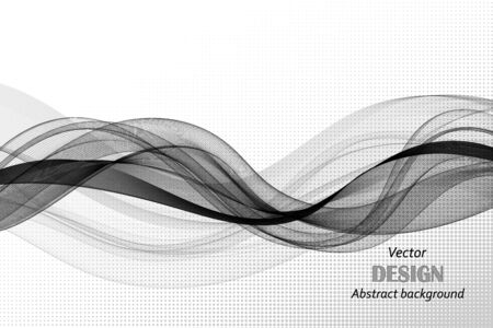 Gray horizontal smooth lines of a wave on an abstract background. Vector designのイラスト素材