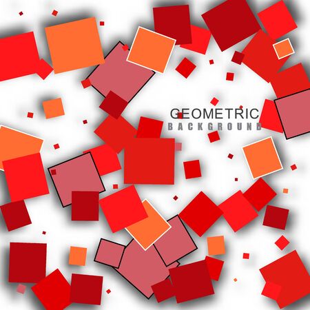 Geometric modern mosaic red square background. Vector illustrationのイラスト素材