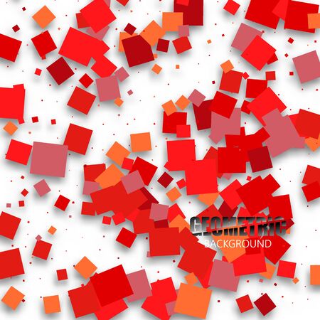 Geometric modern mosaic red square background. Vector illustrationのイラスト素材