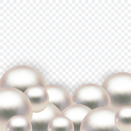 Vector realistic glossy beautiful pearls on soft background eps10のイラスト素材
