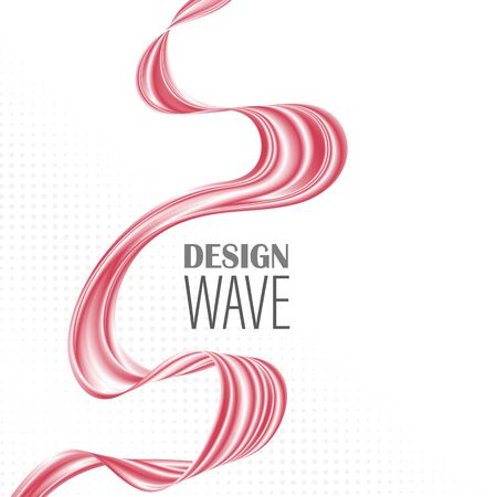 Vector abstract background for the design of flyers , presentations, banners, brochures, flyers. Purple pink satin wave on white background. eps10のイラスト素材