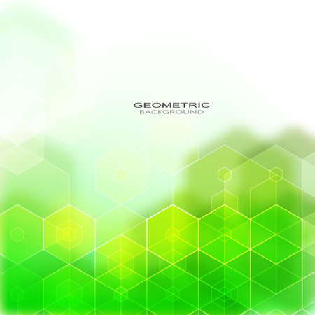 Vector Abstract geometric background. Template brochure design. Green hexagon shape eps10のイラスト素材