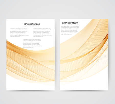 Abstract vector business background vertical banner beautiful orange waveのイラスト素材