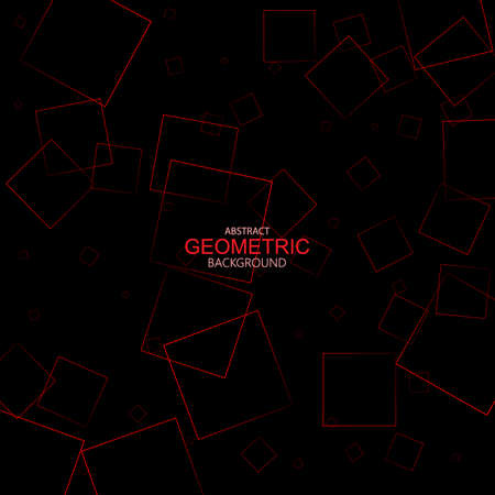 Red sguare geometric background . Fashion modern design. Stylish abstract graphic. Template for prints, textile, wrapping and decoration, wallpaper. Vector illustrationのイラスト素材