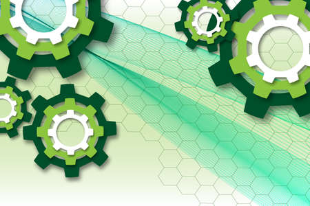 Abstract gears green technical background with place for your textのイラスト素材