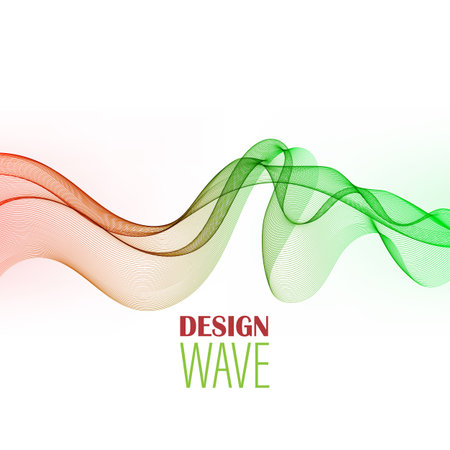 Abstract colorful, red, and green, wave design background, vector illustration.のイラスト素材