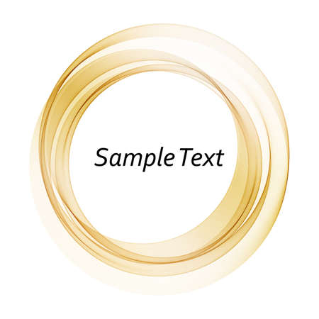 Wavy round gold frame, on white backgroundのイラスト素材