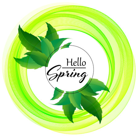 Classic spring universal poster template. Colorful fresh green designのイラスト素材