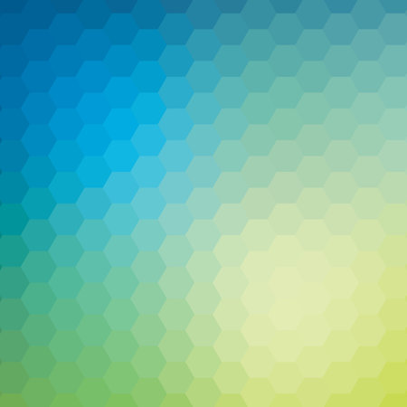 Design blue and green hexagon background. polygonal style