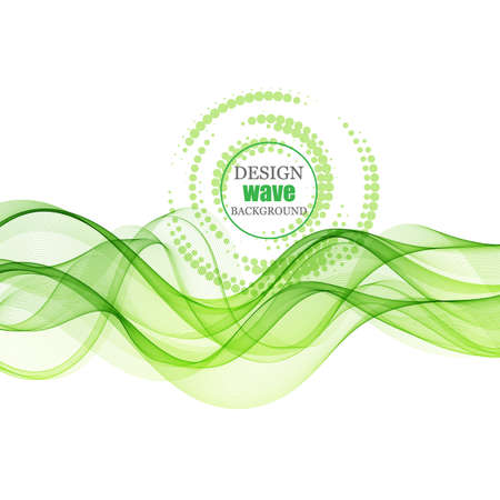Abstract green wave modern wave on white backgroundのイラスト素材