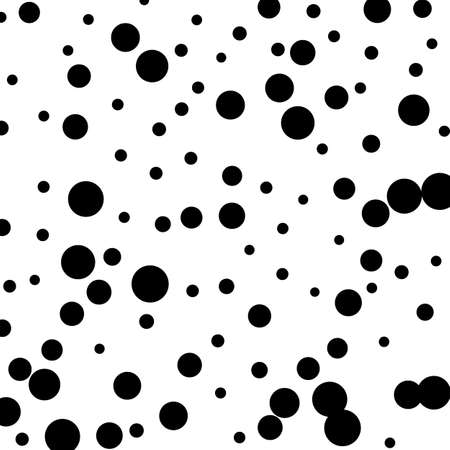 Black confetti circles on white background, festive design elementのイラスト素材