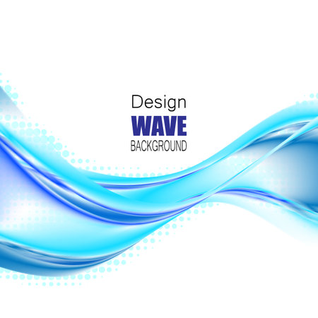 Blue Smooth wave design stream line abstract header layout. Vector illustrationのイラスト素材