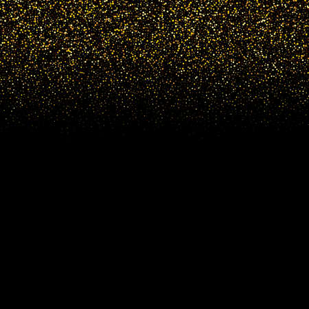 Vector gold glitter sparkle particles background effect on black background.のイラスト素材