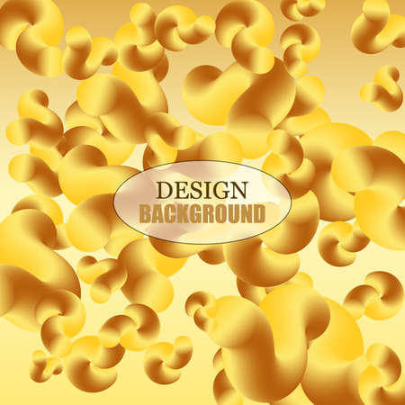 Abstract vector geometric gold background of wave liquid flow design elementのイラスト素材
