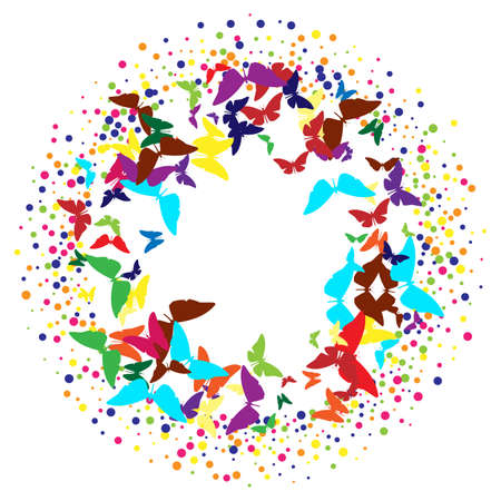 Summer pattern with batterfly vectorのイラスト素材