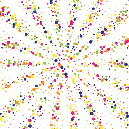 Festive background with multicolored confetti. Yellow, pink, blue circles but against a white...