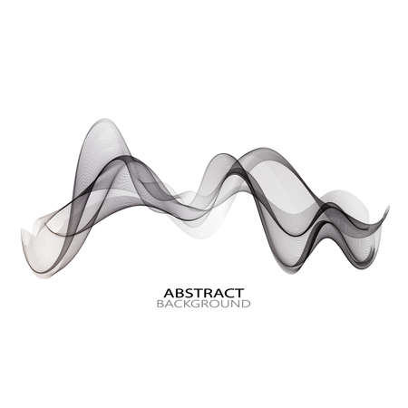 Silvery smooth lines wave on white background vector design, bright decorative brochure templateのイラスト素材