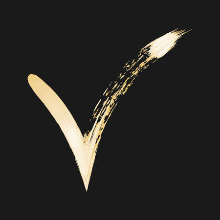 Hand drawn sketch doodle arrows, checkmark sign line, brush strokes, brackets, handwritten design elements set isolated on black backgroundのイラスト素材