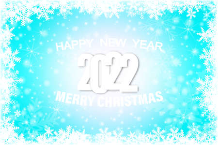 Colorful design 2022 Happy New Year and Merry Christmas banner for your seasonal holidays.のイラスト素材