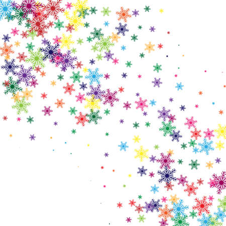 Bright rainbow vector snowflake with a pattern of colored backgroundのイラスト素材