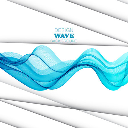 Abstract stylish blue transparent wave design backgroundのイラスト素材