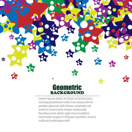 Abstract geometric background with color stars . Modern and trendy geometric designのイラスト素材