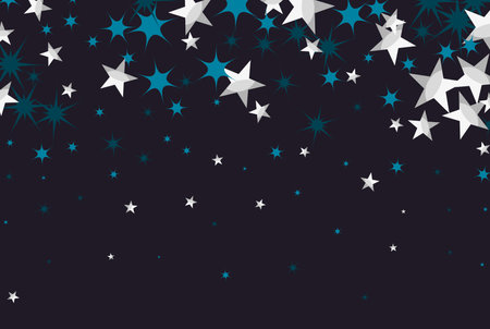 Poster, card design with stars on abstract dark blue backgroundのイラスト素材