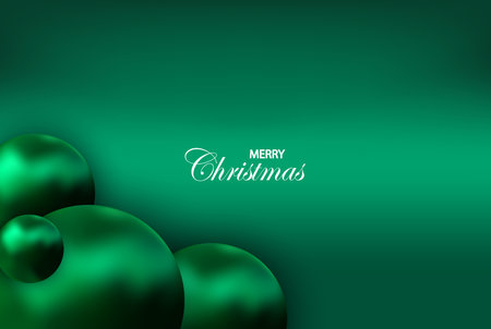 Festive background for christmas and new year, green balls on a green background, design elementのイラスト素材