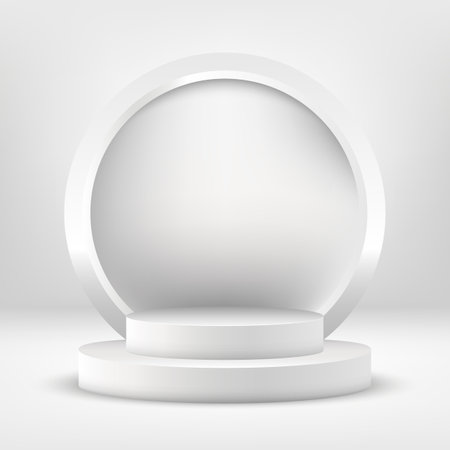 Realistic stage, vector podium, pedestal, design elementのイラスト素材