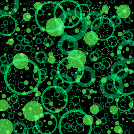 Green circles on black background, element of festive design template for brochures, postersのイラスト素材