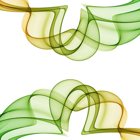 Abstract wave vector background. Abstract green yellow wave background, transparent waves wavy lines on white background wavy lines for brochure, website, flyer design.のイラスト素材